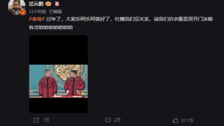 你对兔年春晚岳云鹏的表演满意吗？