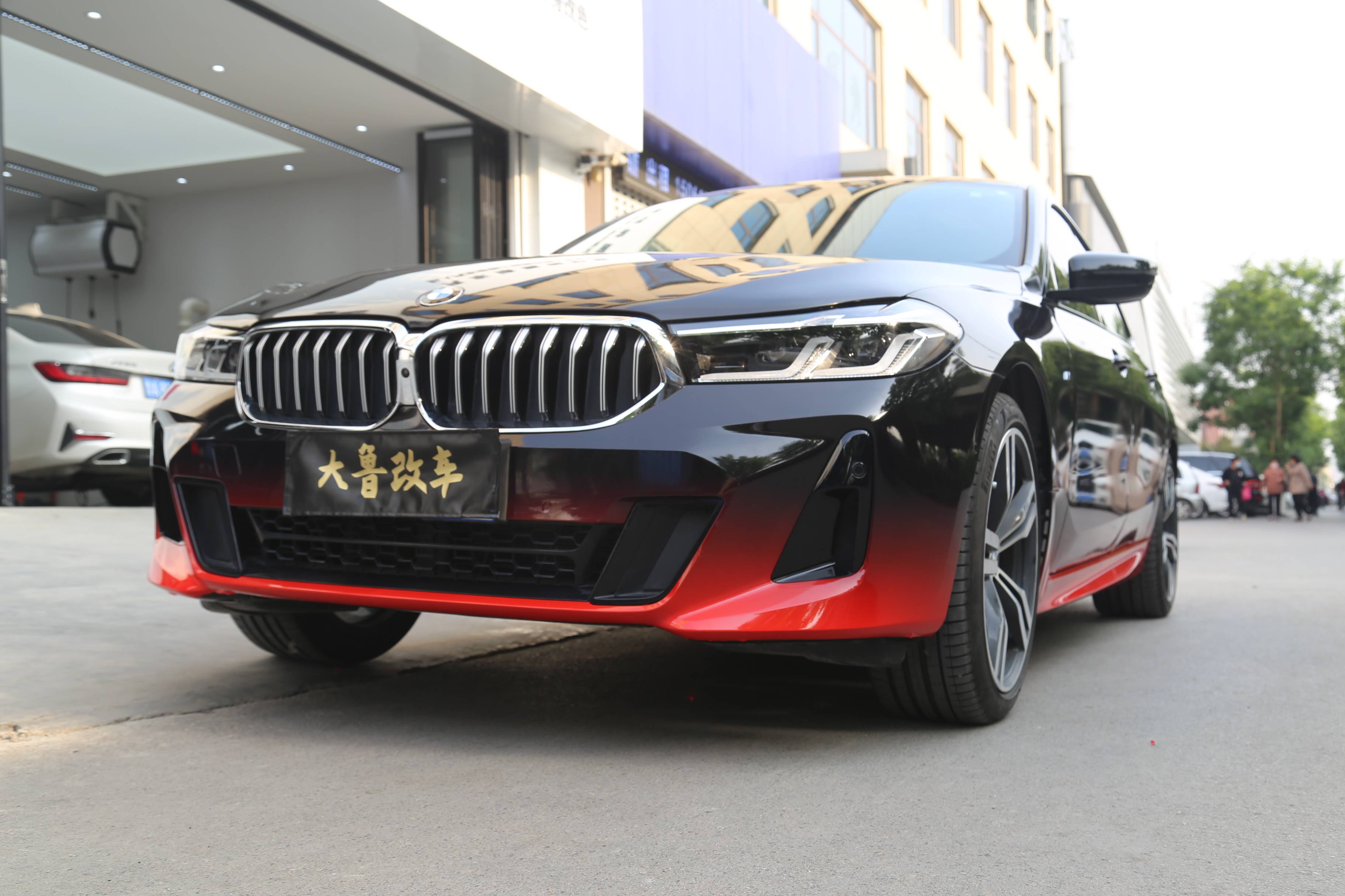 惬意随心宝马6系gt全车装贴xpel隐形车衣上黑下红渐变改色膜