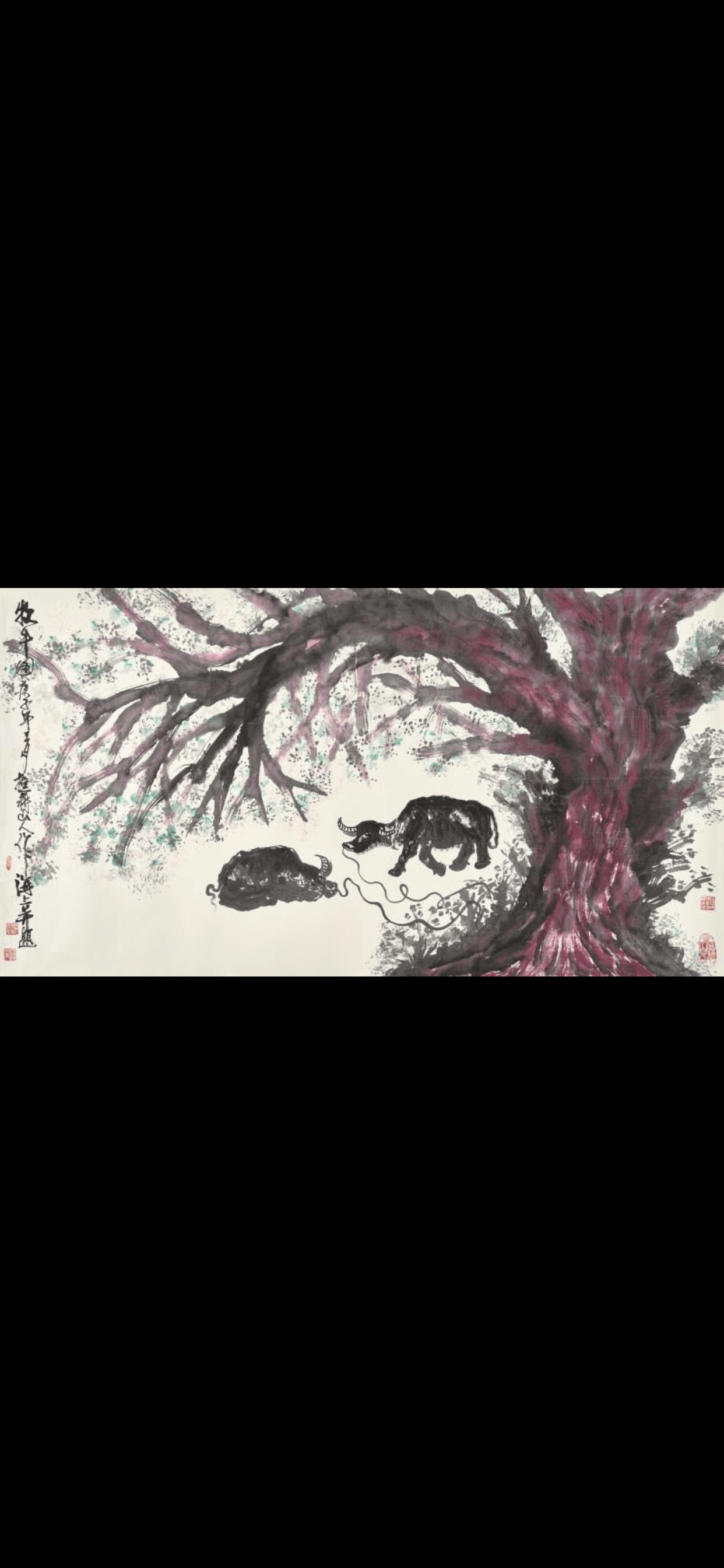 著名国画家,画牛大家,指墨画艺术大家朱祖国作品