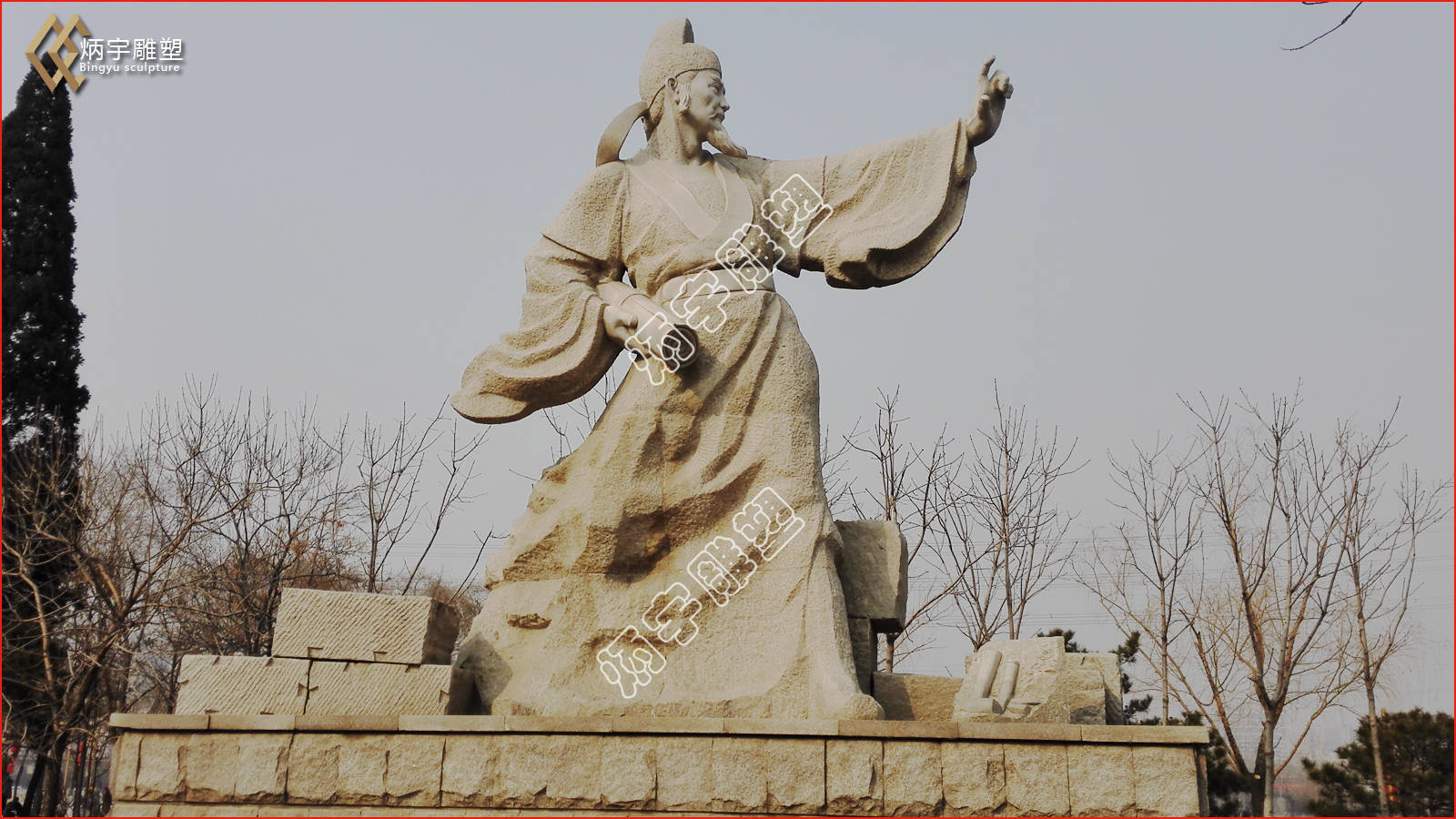 郭守敬雕塑,石雕名人,大型雕塑1/15