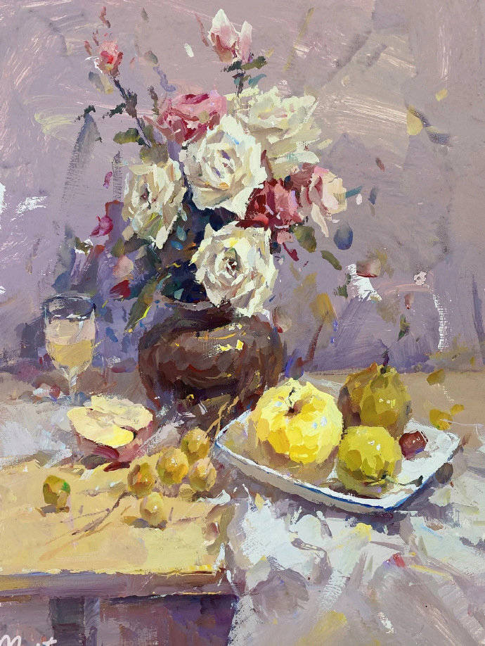 武汉209画室美术高考丨色彩静止组合花卉类静物分享