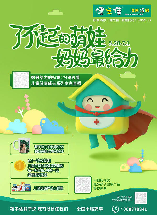 福利送妈妈快来健之佳儿童节福利到了不起的萌娃妈妈最给力