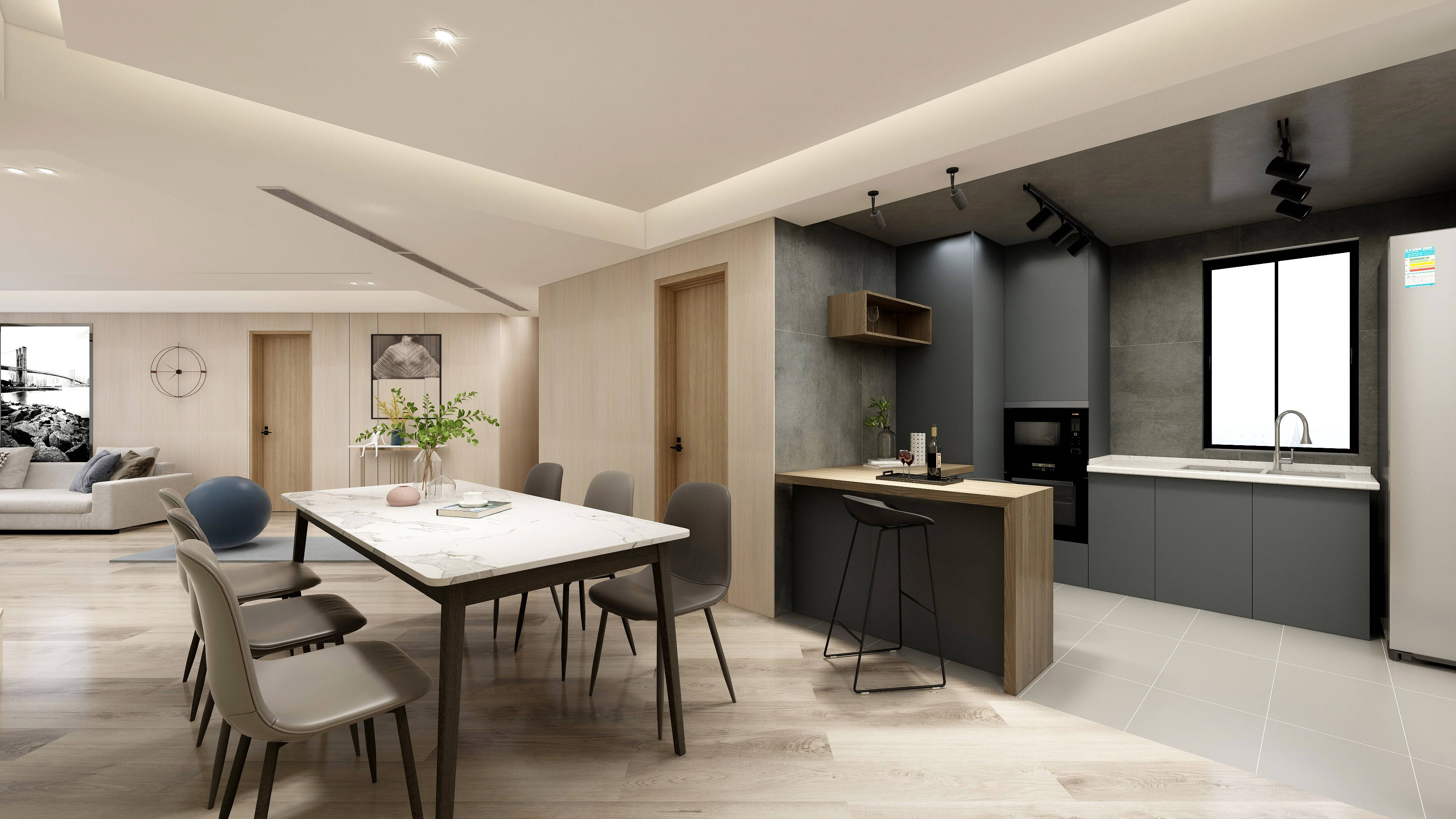 159㎡简约3居,打造舒适淡雅的原木色空间