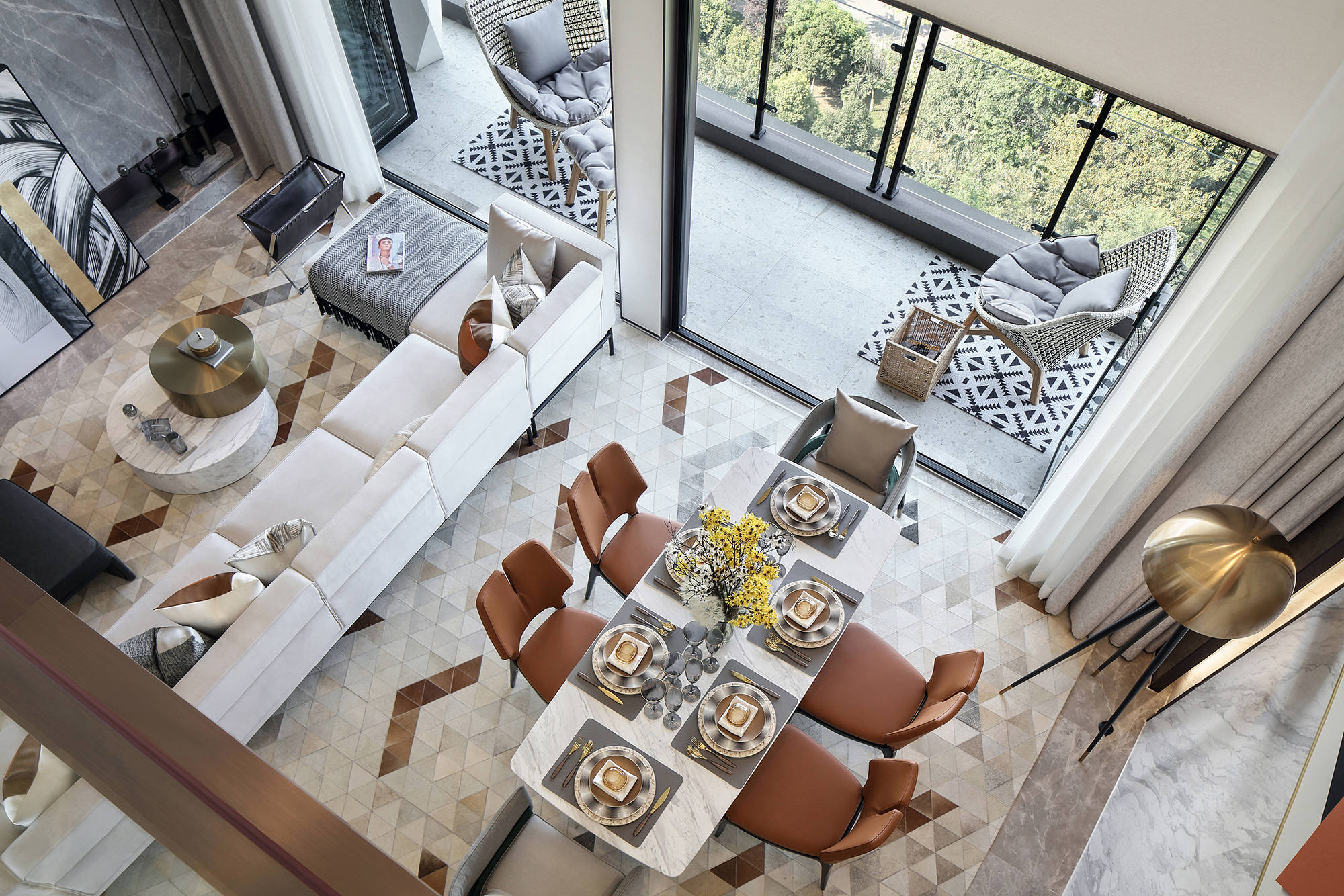 贵阳跃层复式楼,客厅挑空装修设计案例!