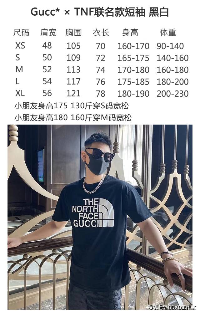 Gucci|Gucci & TNF聯名款短袖T恤