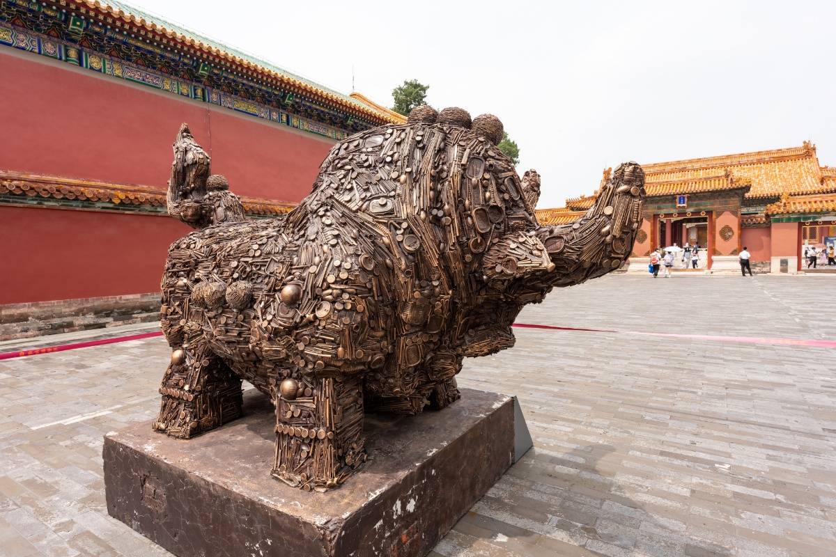 北京故宫打造"零废弃"博物馆 再生雕塑展出