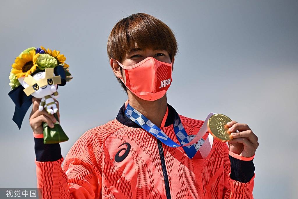 1/6北京时间7月25日消息,2020东京奥运会滑板街式赛,日本选手堀米雄斗