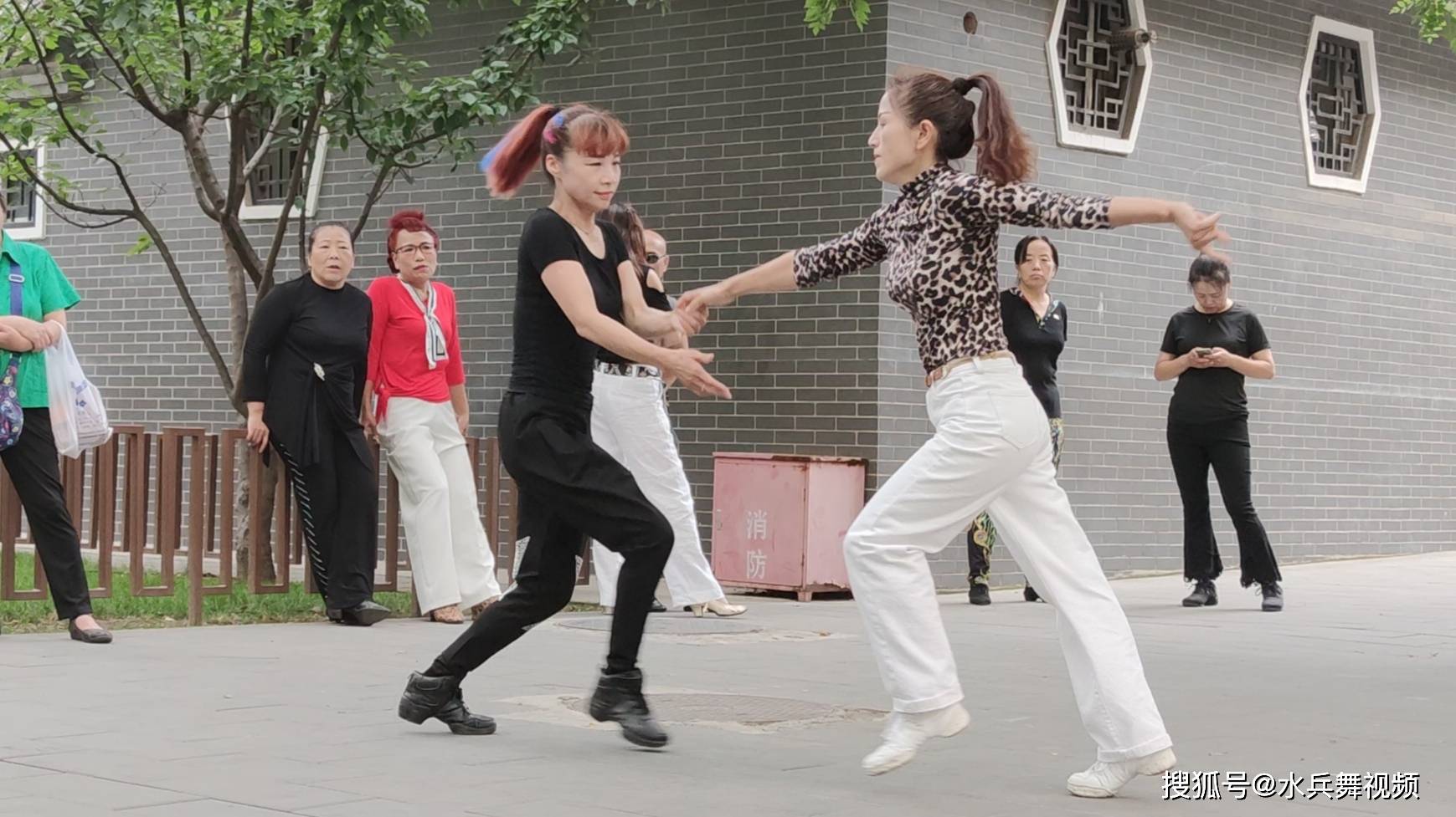 梅子老師和美女在公園裡表演吉特巴《惜別的海岸》歌好聽,舞更美_視頻