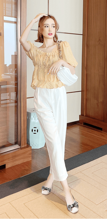 米色|四款蝶飞浅口单鞋穿搭,看看女神都是怎么营业的?