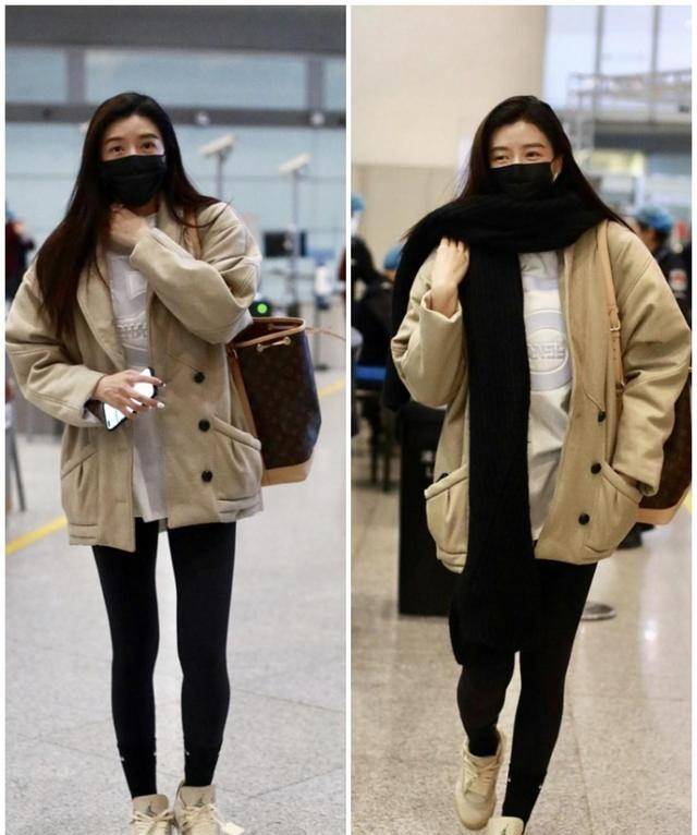 大衣|周韦彤虽然快40岁了，但是保养得依旧很好，这身段一般人比不了