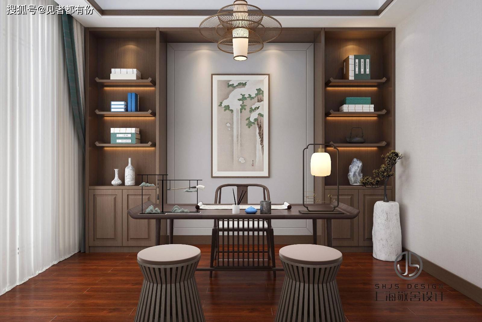 新中式别墅—宁静致远,暖色调装修风格真的很美