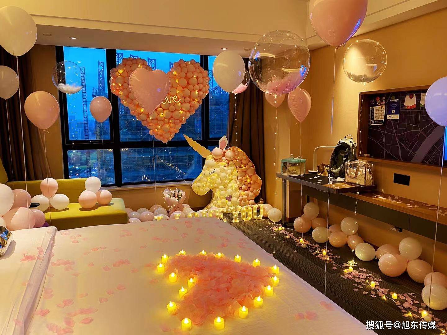 深圳求婚气球布置深圳创意气球布置酒店求婚布置案例效果图深圳气球