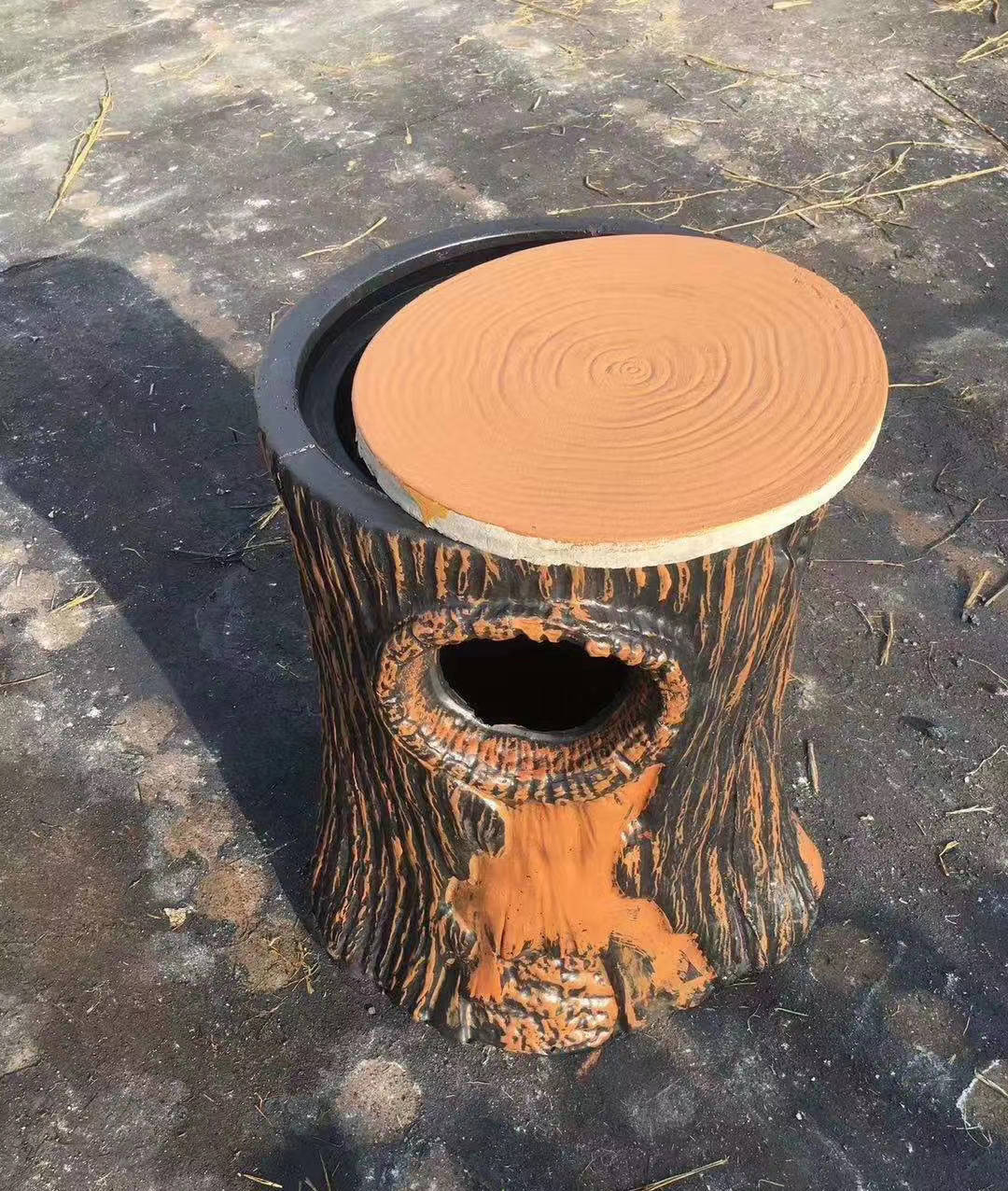 广东水泥仿树皮垃圾桶制作 一般使用在什么地方 使用寿命有多长?