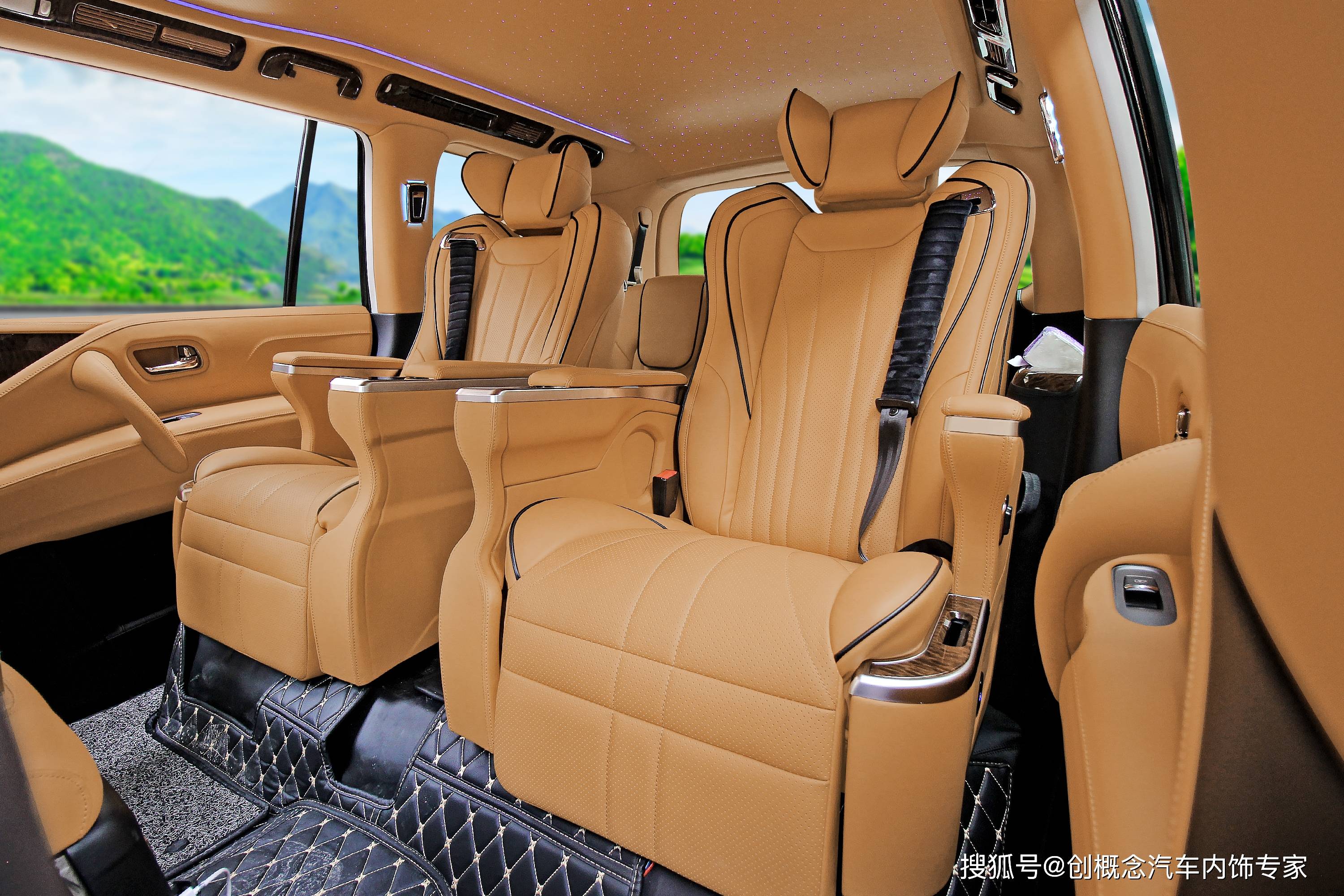 深圳日产途乐内饰升级改装,装航空座椅的内饰尽显舒适!