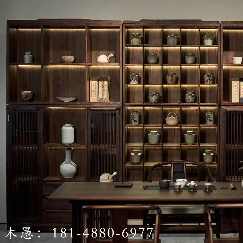 新中式多功能博古架 中式实木隔断 展示架