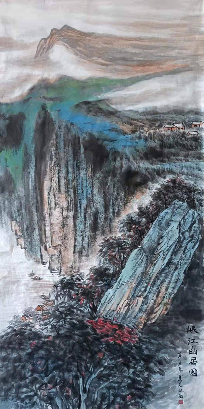 画家周志江笔下画作天然气韵为之一绝