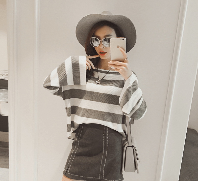 衣身很|要想显瘦,还得条纹装来修饰