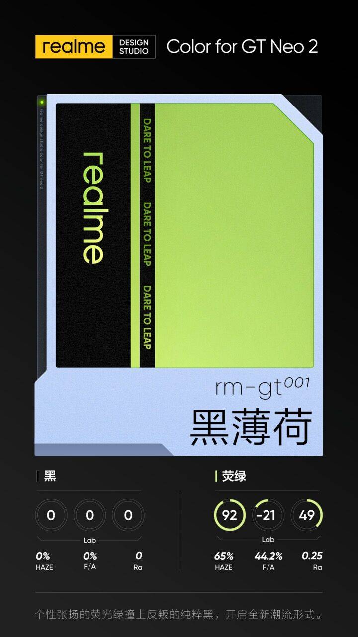 《realme真我GT Neo2亮相，首创机能美学“黑薄荷”设计》