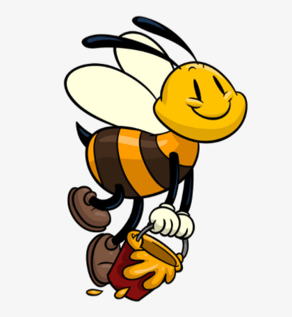 小蜜蜂采花蜜卡通画图片