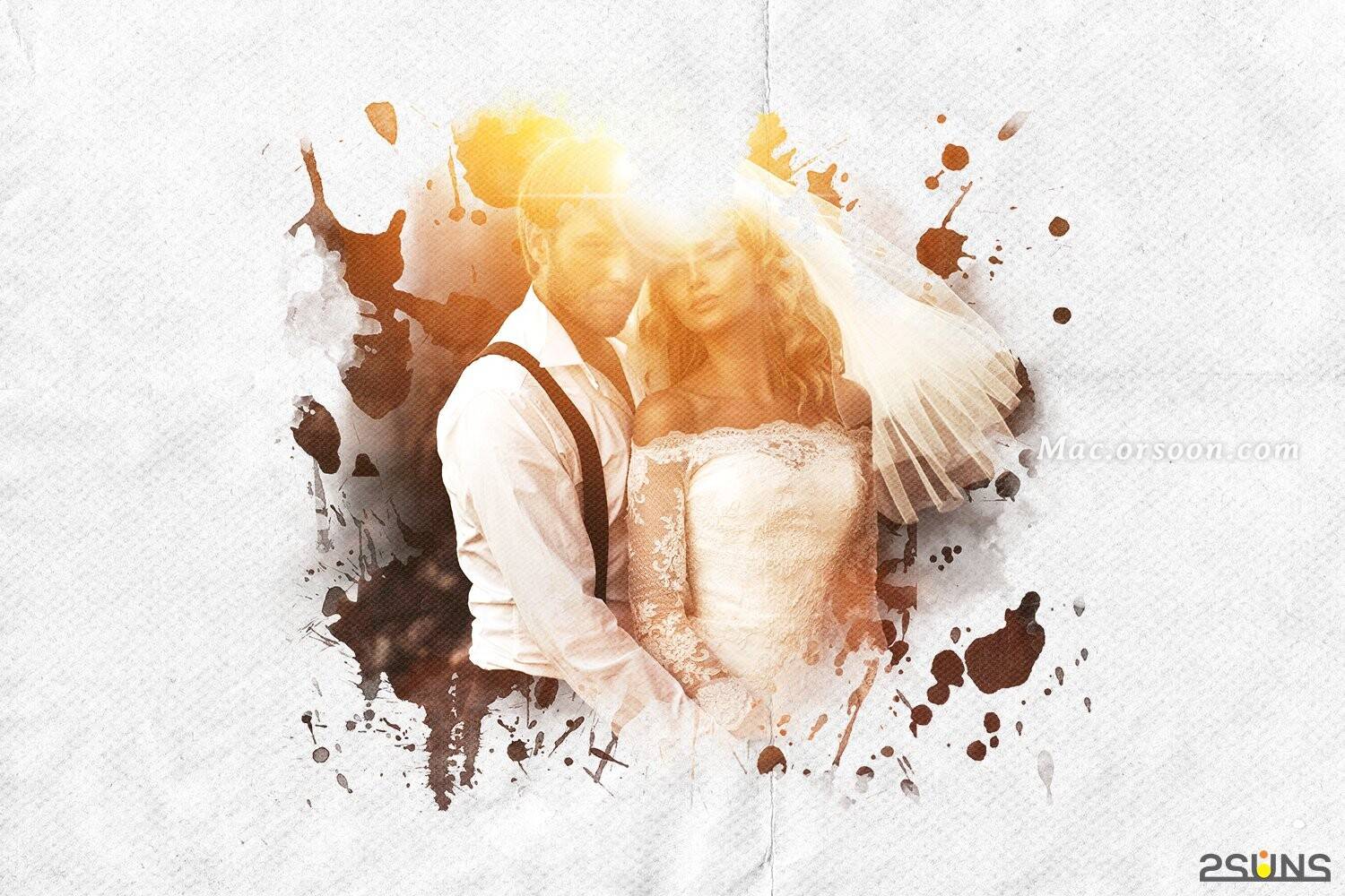 20个水彩叠加肖像蒙版笔刷