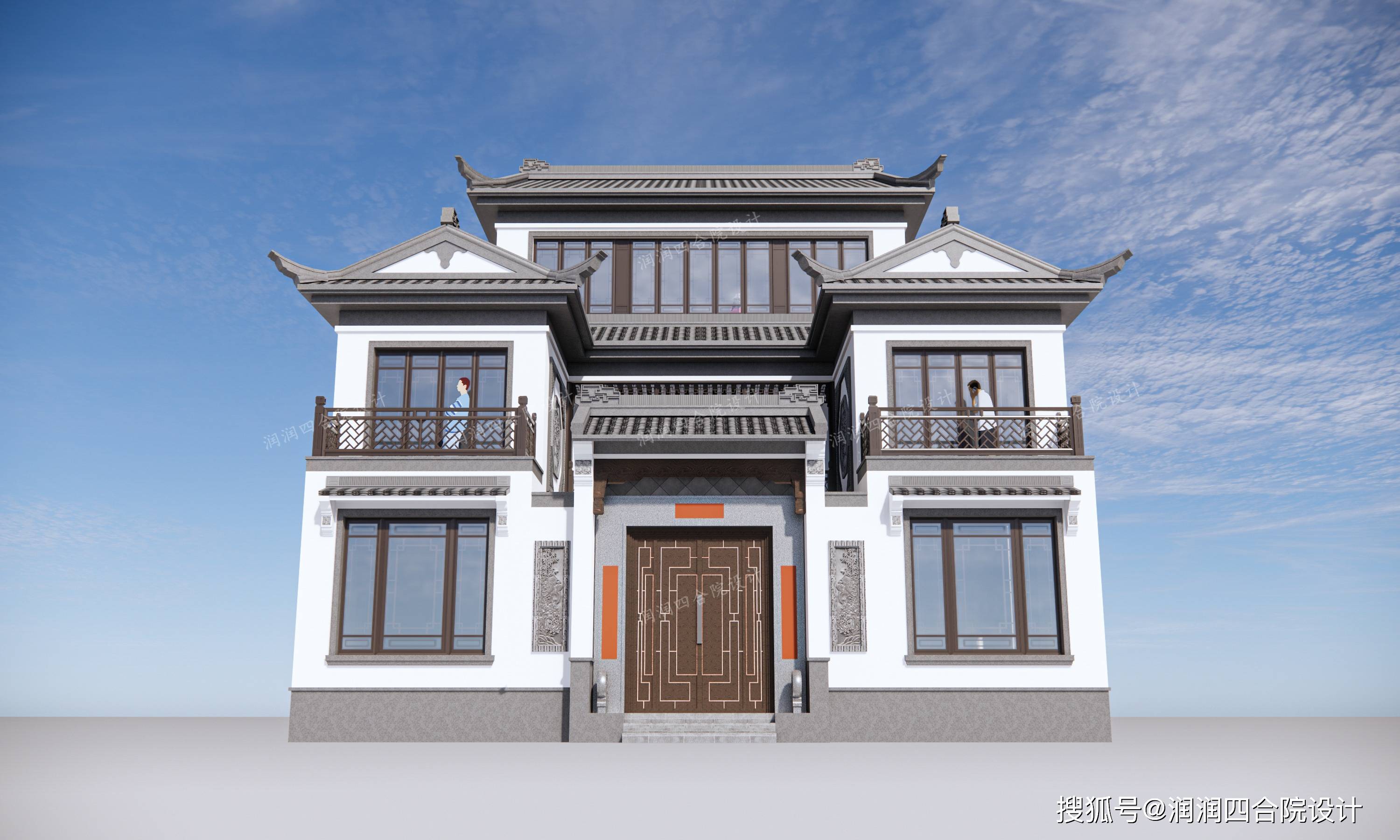 中式三合院的入户大门——润润四合院设计刘鹰原创内庭院看东厢房的