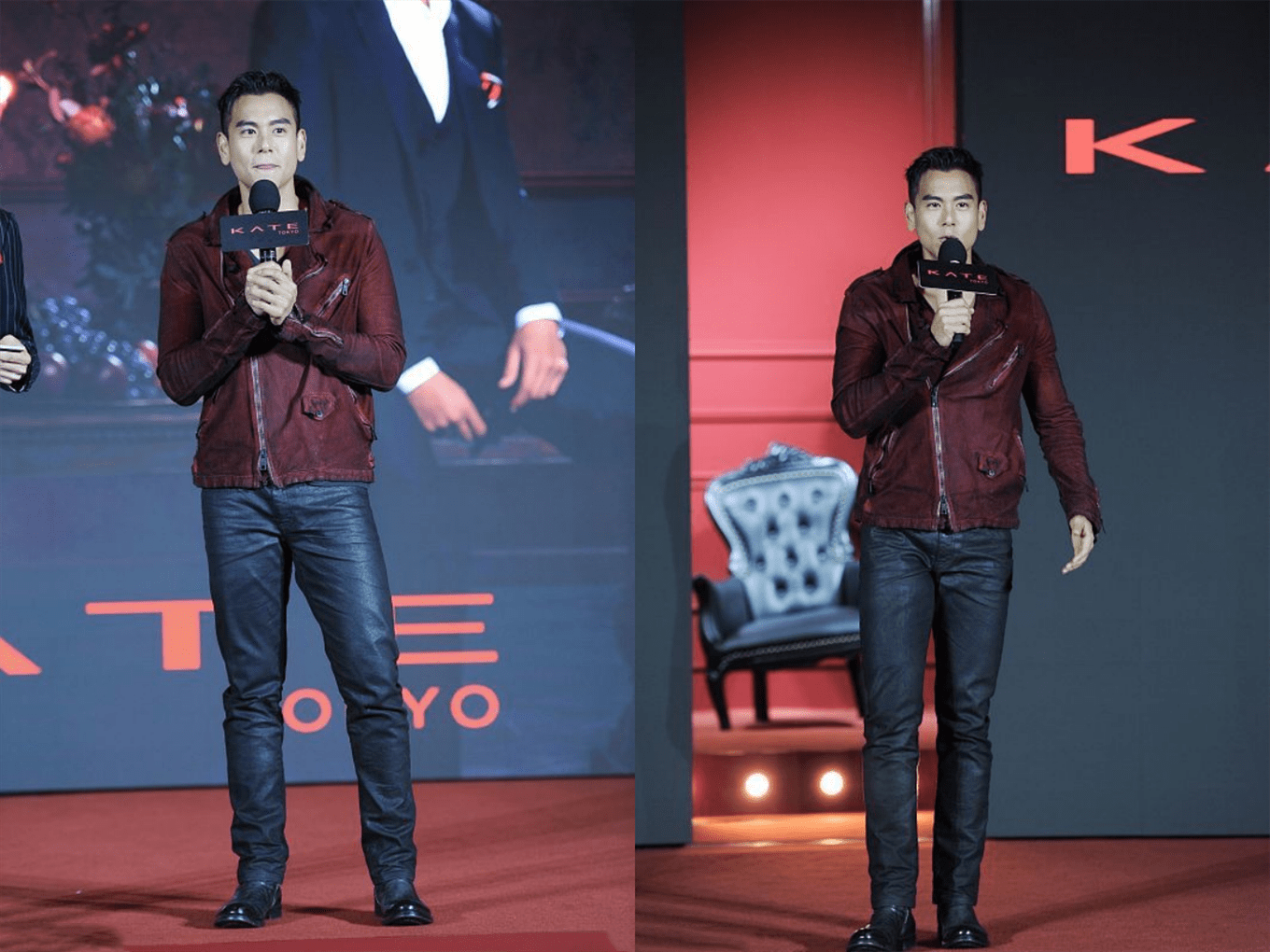 82年的彭于晏也到了大叔辈但一点不油腻穿红蓝服装还像帅小伙