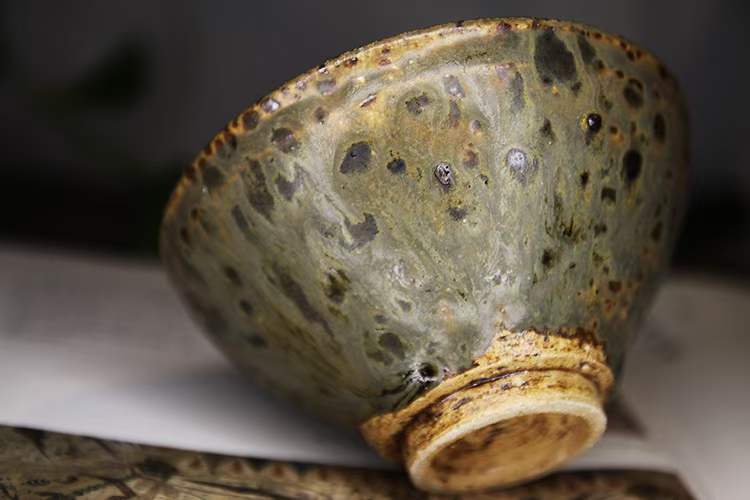 东方 独立手艺人全手工原矿宋风敦煌彩茶盏