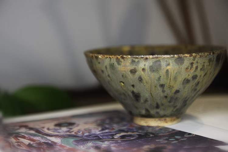 东方 独立手艺人全手工原矿宋风敦煌彩茶盏