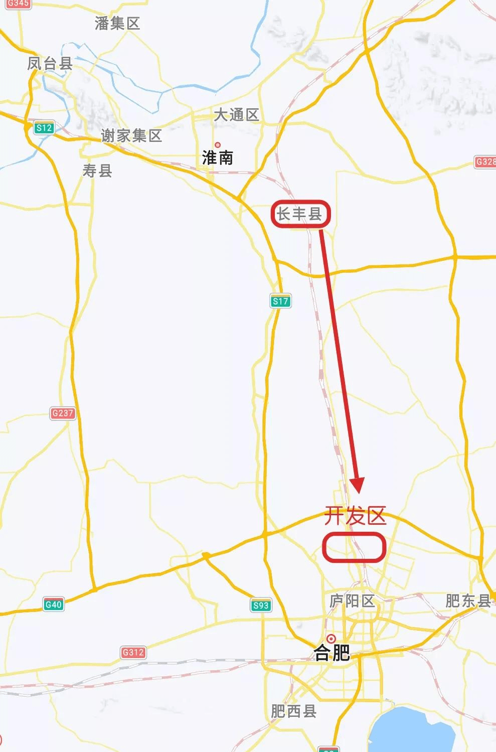 位置比较尴尬的合肥长丰县县城挨着淮南开发区远在合肥主城