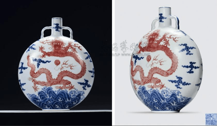 乾隆青花釉里紅八宝紋抱月瓶 賞物観賞瓶 現代工芸品 美術品 装飾品 置物 明清时期青花抱月瓶纹饰赏析|2021北京翰海拍卖征集_装饰