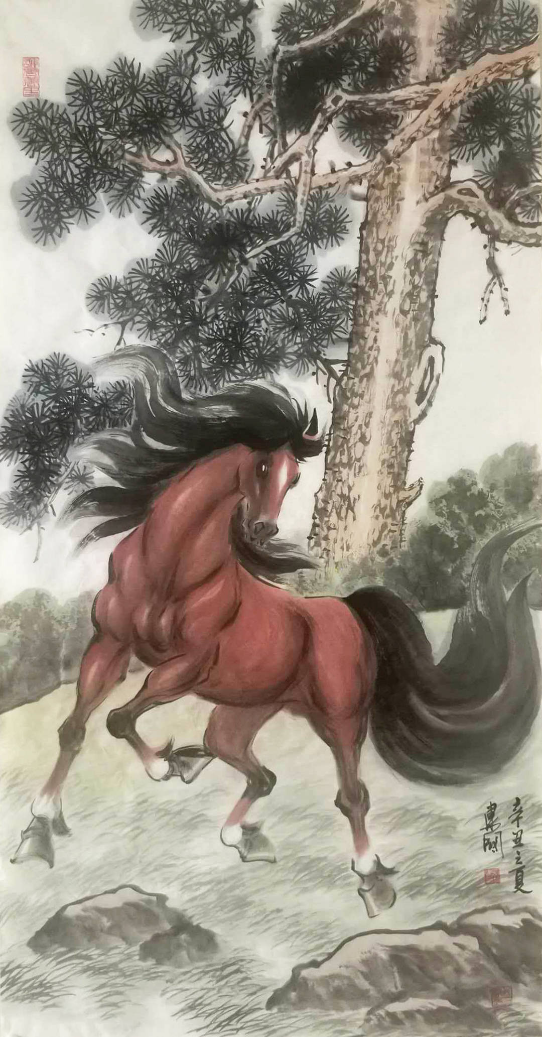 画家刘建国先生2021《骏马》新作赏析_长春