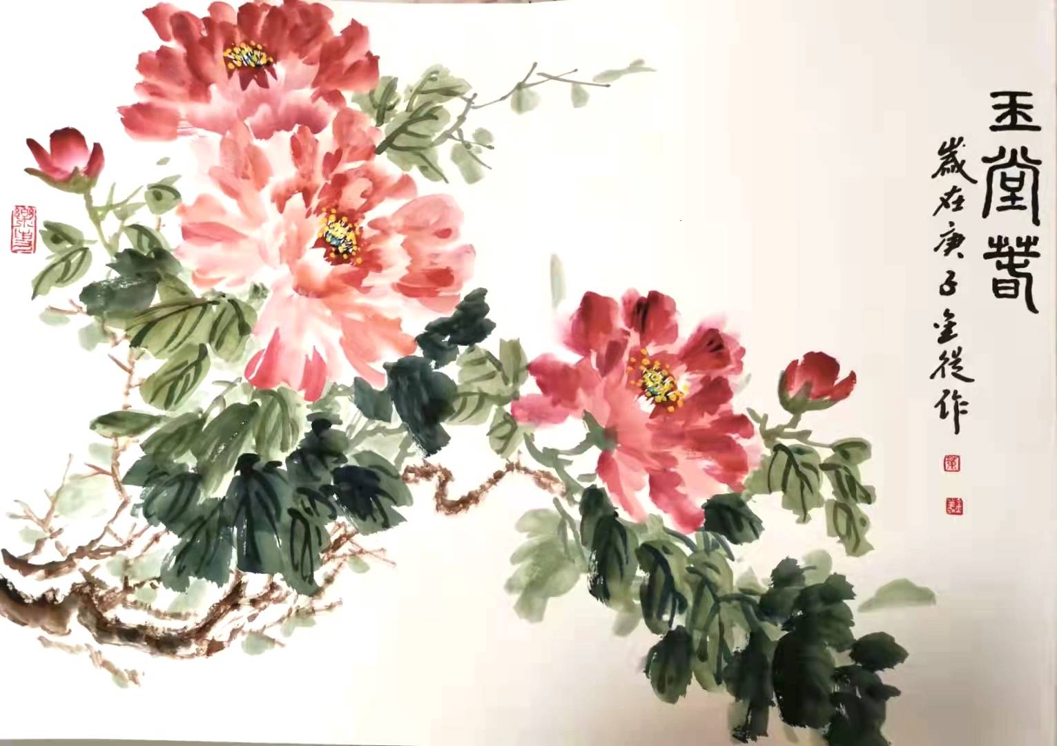 当代著名美女画家董金从-书法国画艺术