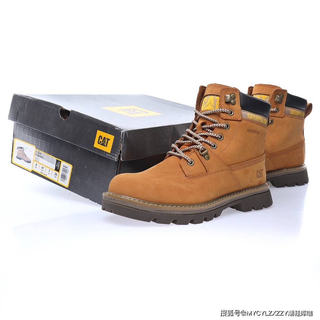 推土机 卡特CAT Miel Raz Mid 秋冬中帮牛皮系带马丁靴英伦工装户外休闲百搭鞋P720228