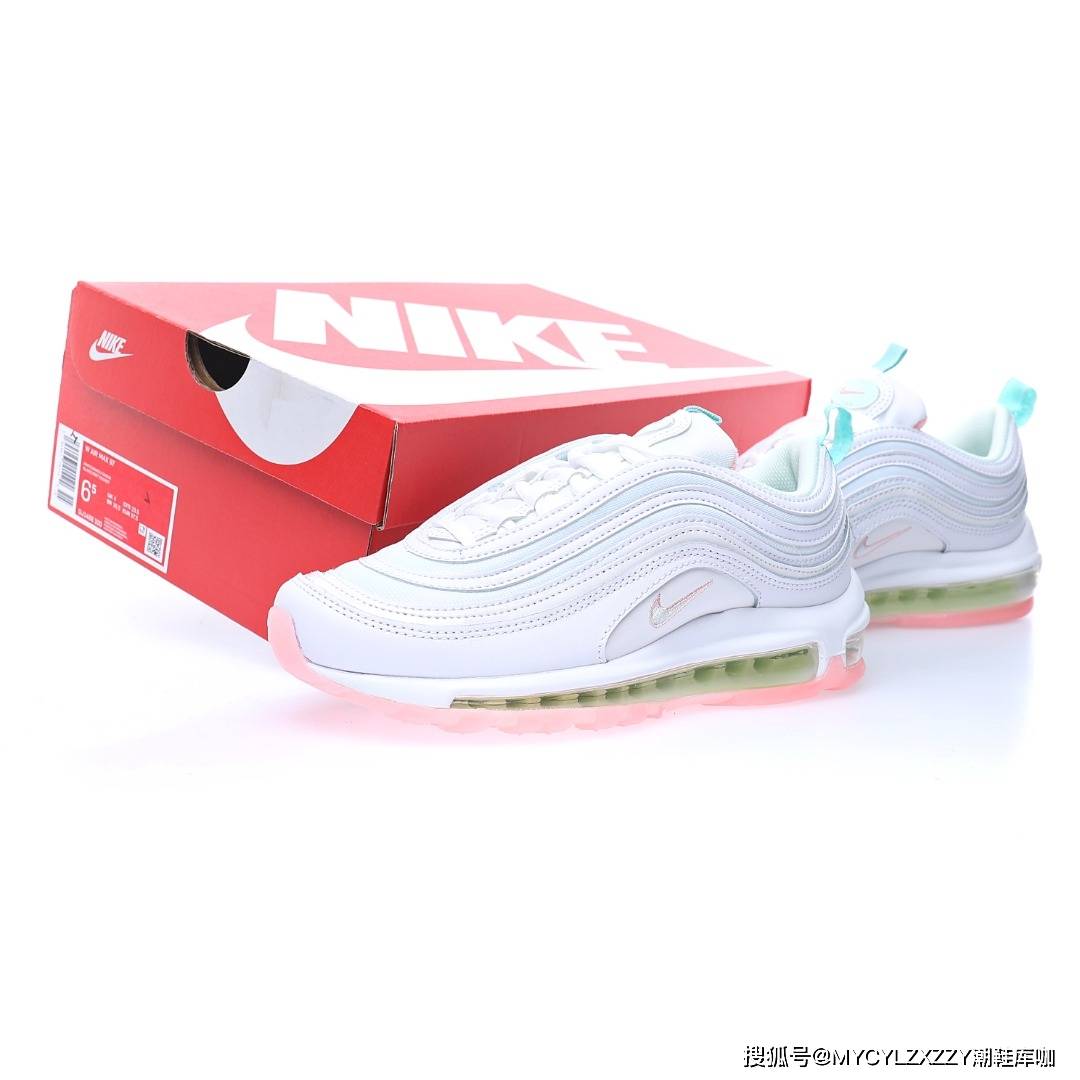 Pearl耐克Nike Air Max 97 ESS&quot;Pearl White/Pink&quot; 气垫运动慢跑鞋 DJ149