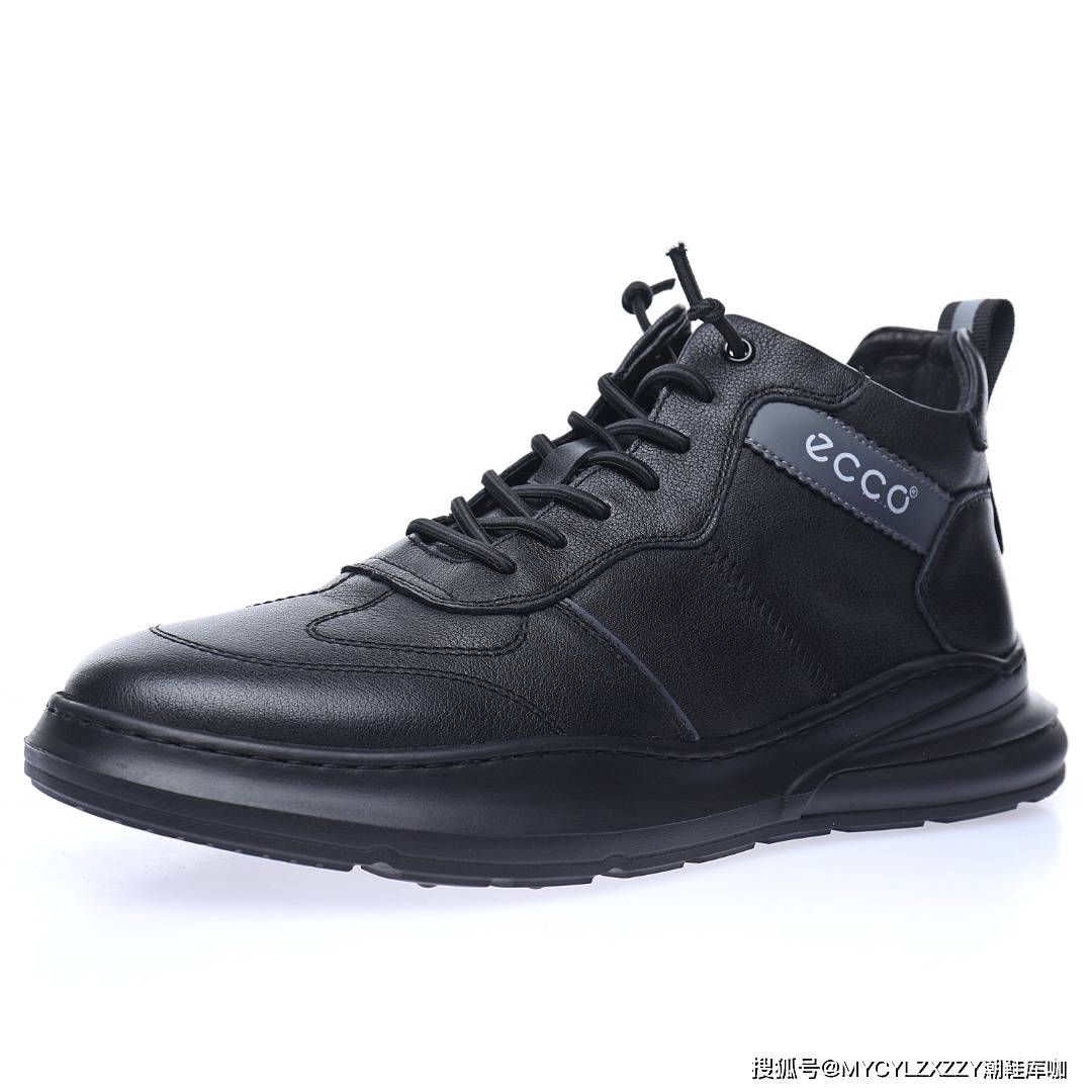 皮革 ECCO爱步Men's Classic Lisbon Lace Mid里斯本中帮免系带运动轻量老爹风便鞋