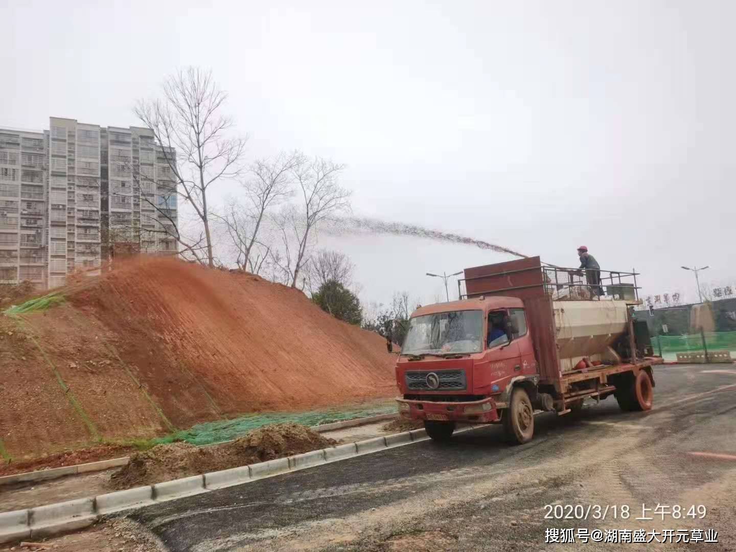 液压喷播植草护坡图片