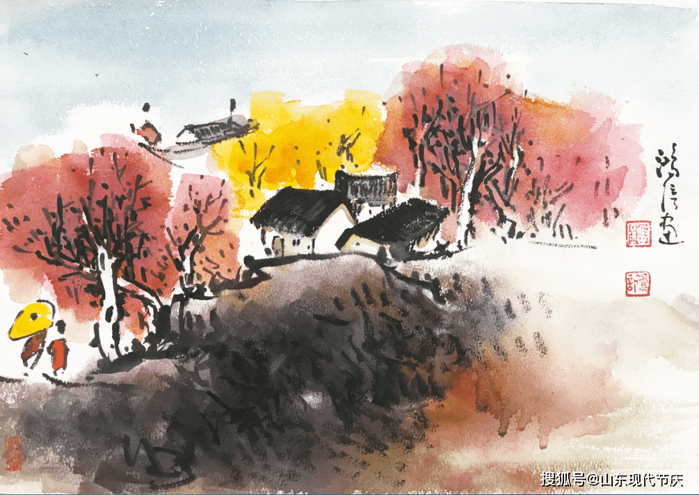 【艺术】刘鸿信艺术欣赏_梁天柱_山水画_梁派