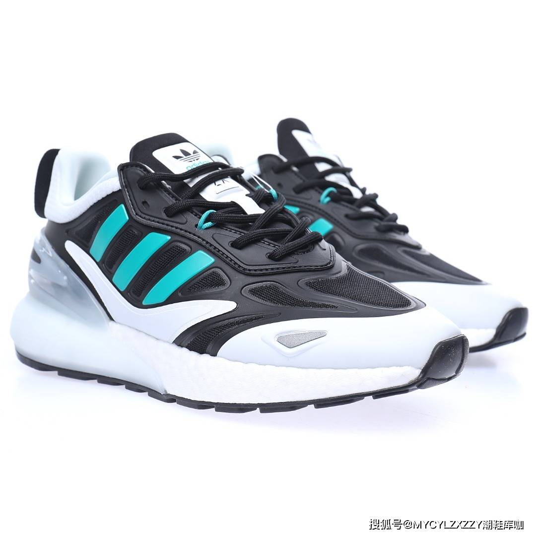 系列 阿迪达斯Adidas ZX 2K Boost 2.0低帮复古休闲运动百搭跑鞋高频黑白绿 GY3511