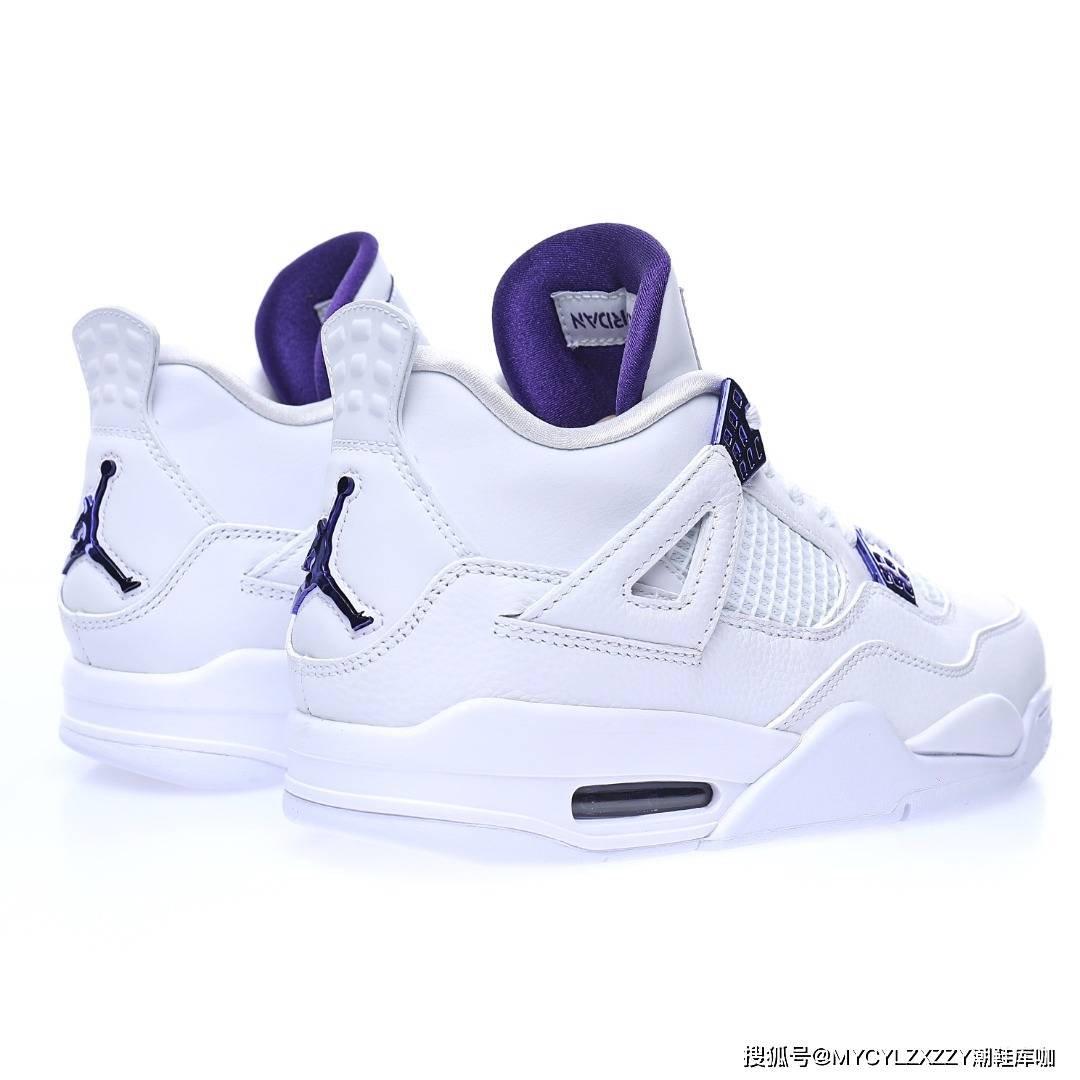 代中 耐克Nike Air Jordan 4 Retro&quot;Purple Metallic&quot;AJ4代中帮白电镀紫