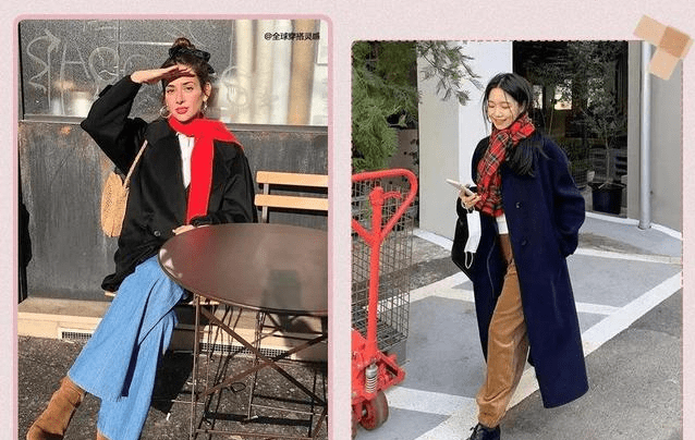 颜色 新年红热情奔放,多穿这红棕色大衣太显气场了,好看还保暖