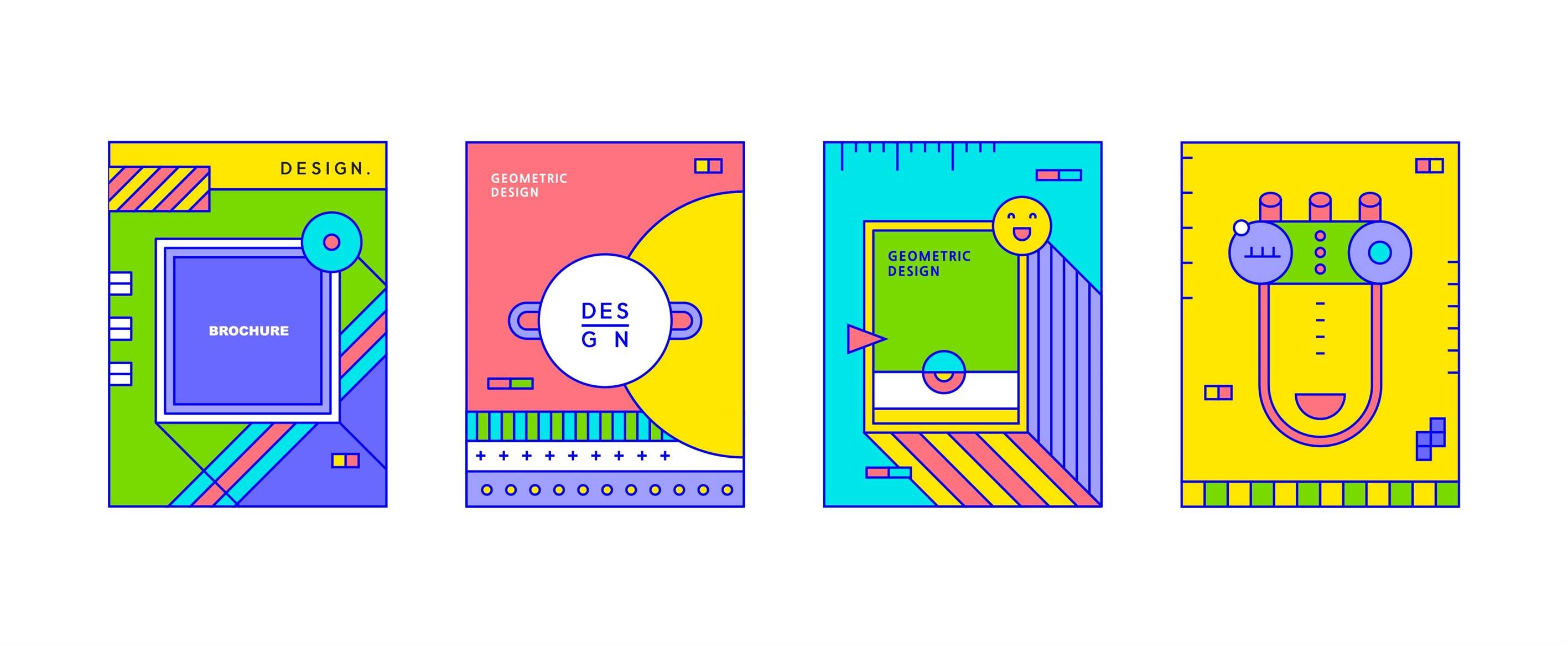 孟菲斯几何图形排版海报背景炫彩活动促销模板矢量ai设计素材图片