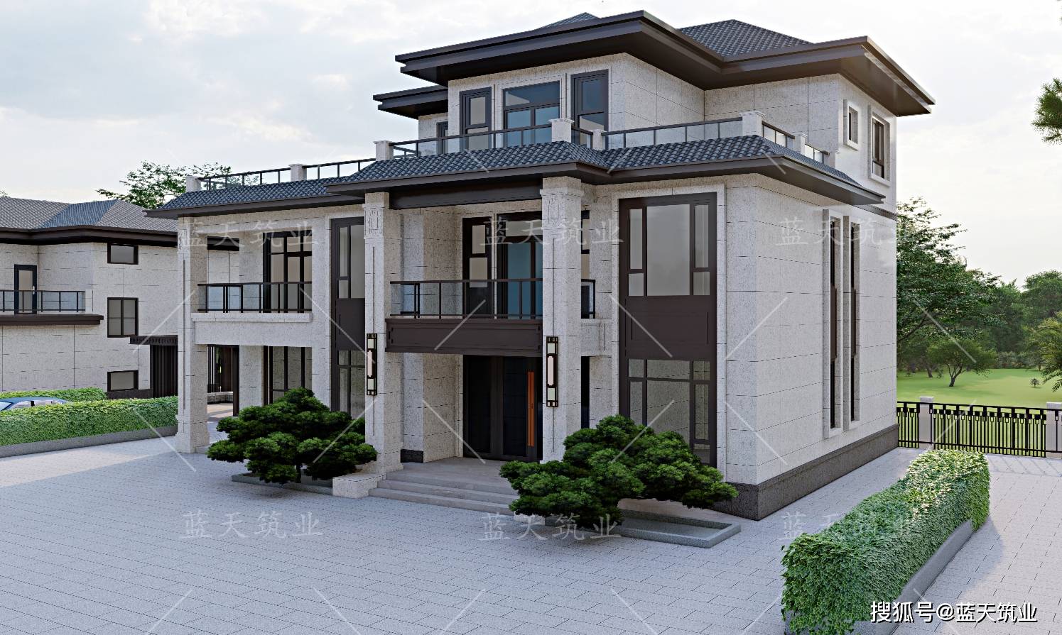 外墙真石漆,更显质朴.再配上门斗,阳台,享受当下这份舒适!