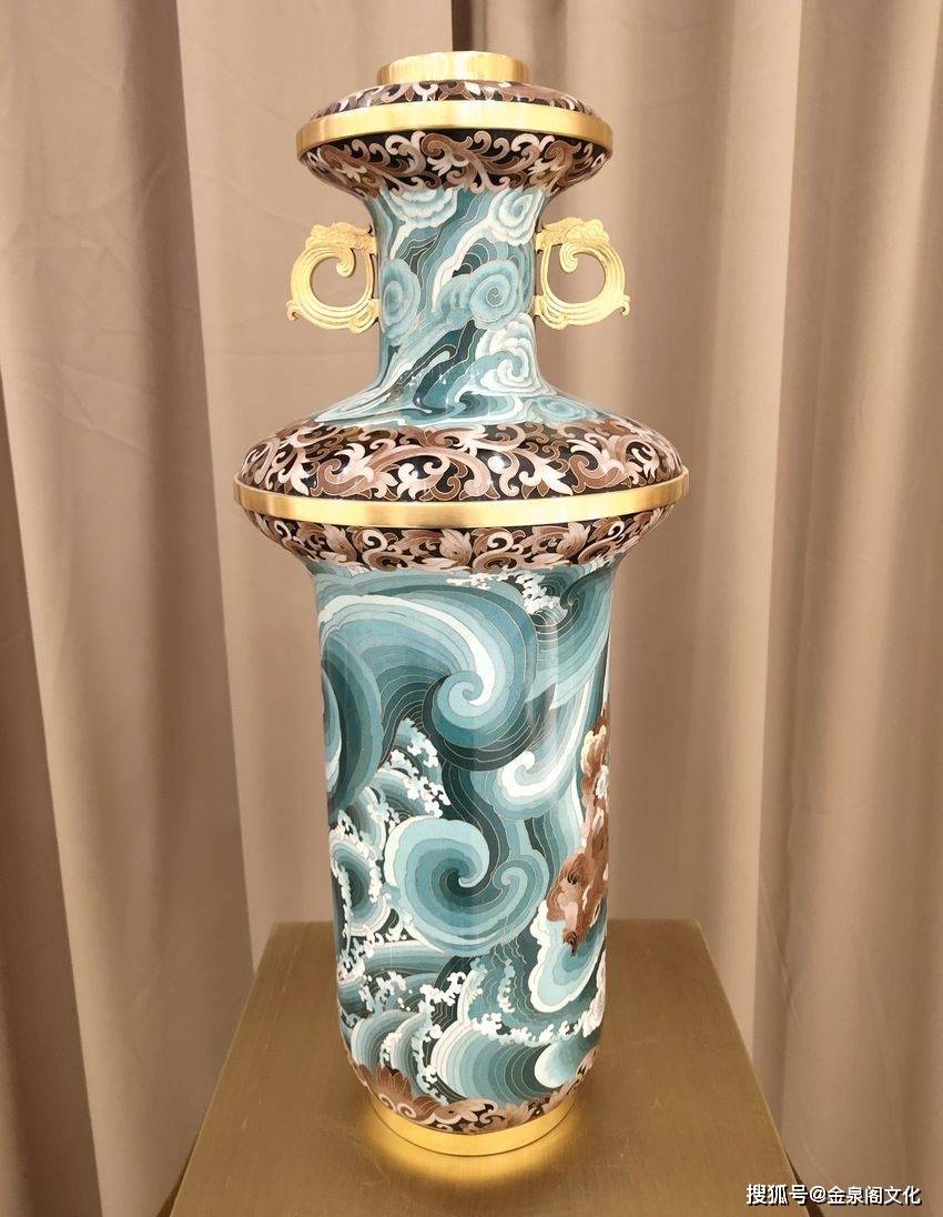 张向东铜胎掐丝珐琅景泰蓝花仙渡赏瓶_藏品_花仙子_祥云