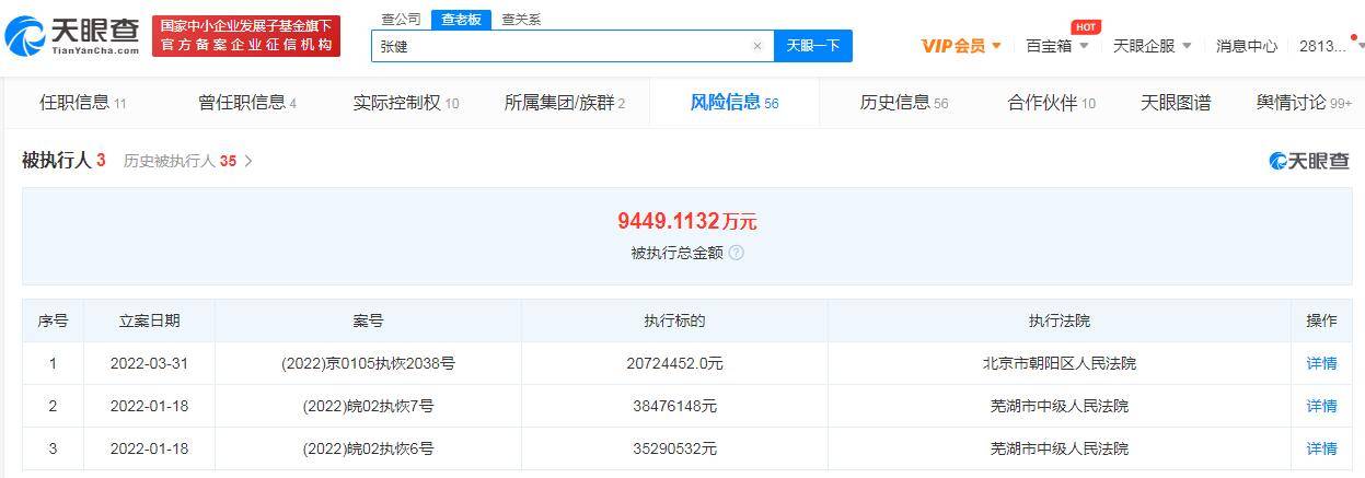 张若昀父亲等新增恢复被执行信息 执行金额为2072万余元