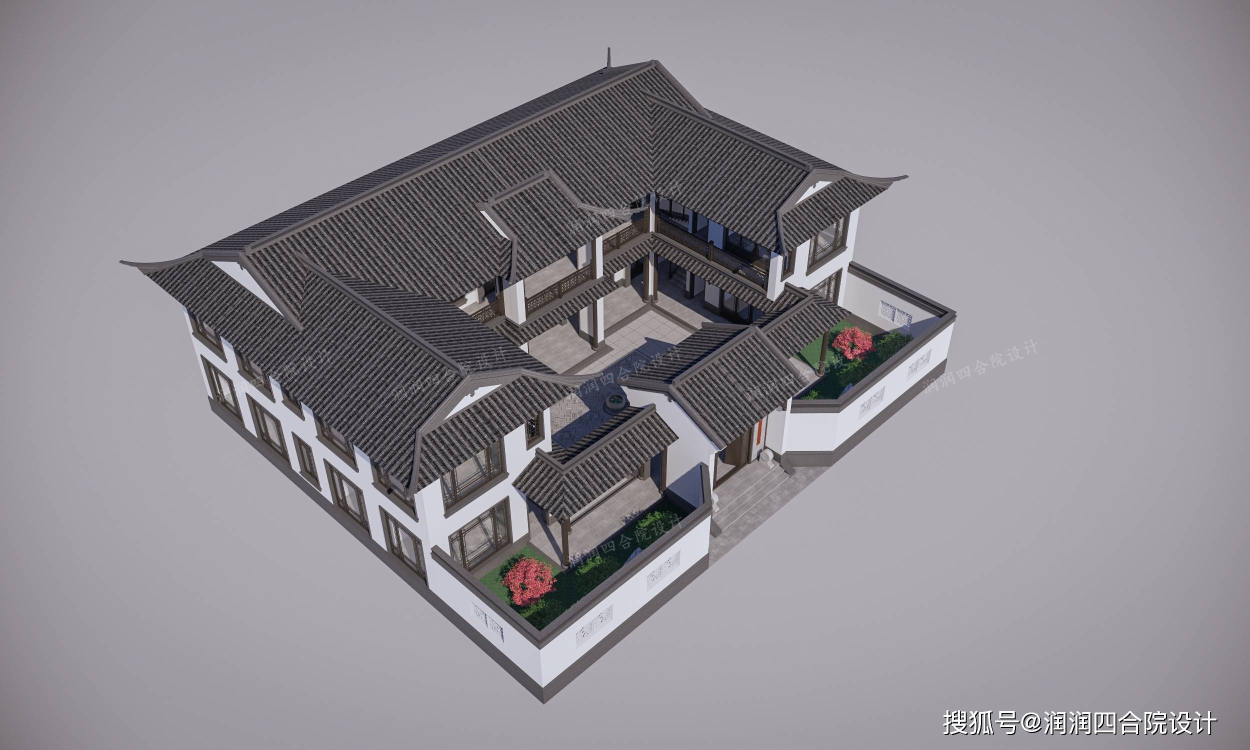 湖南新中式四合院别墅25521布局高效更实用润润四合院设计刘鹰