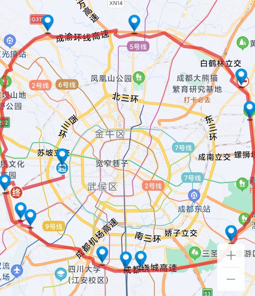 锦城绿道骑行路线图片