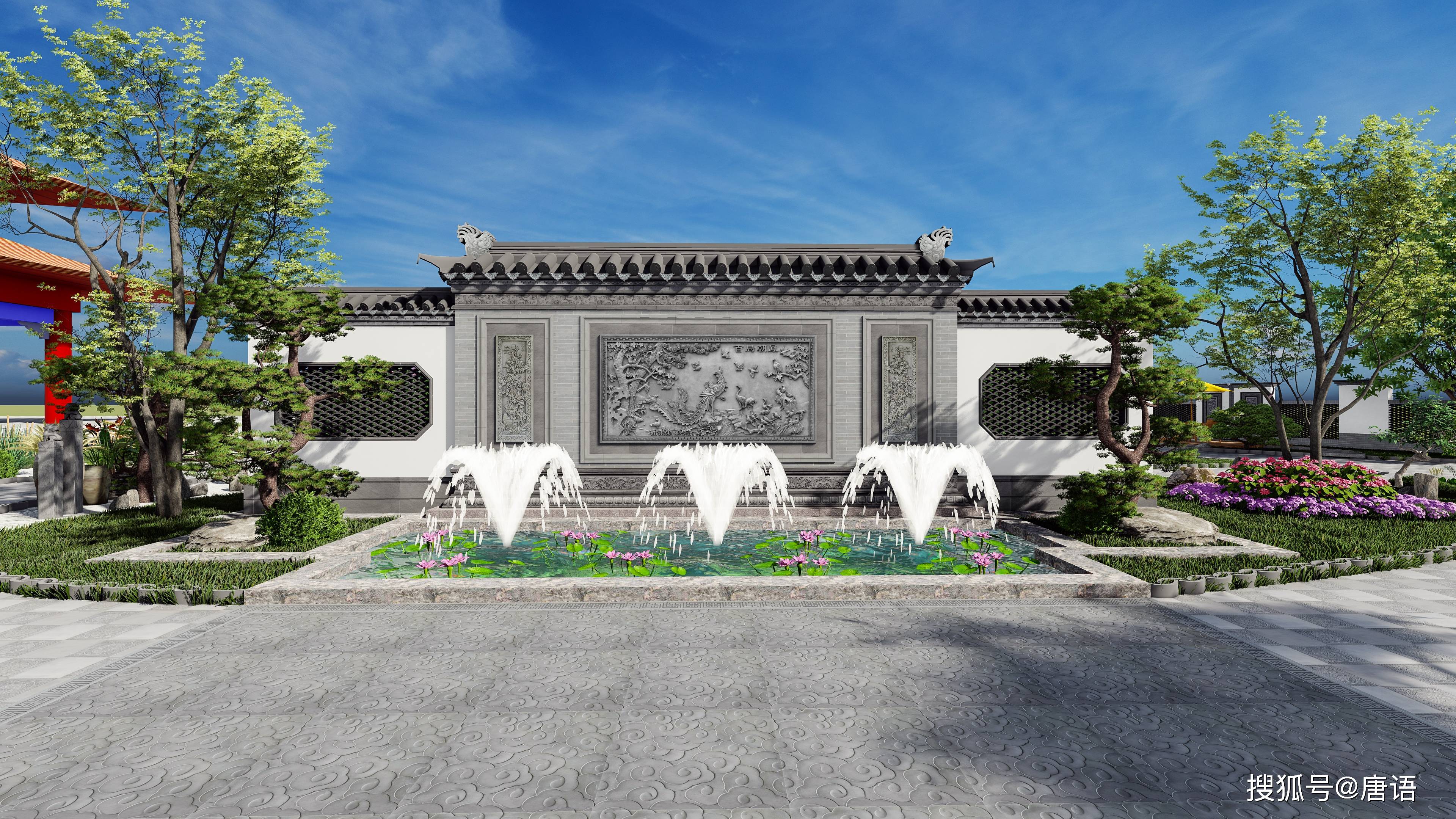 北京香堂文化新村中式庭院景观-中式庭院景观