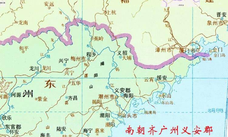 西晋时析揭阳县置海阳县(今潮安,南朝齐时(公元483年)又析海阳置程乡