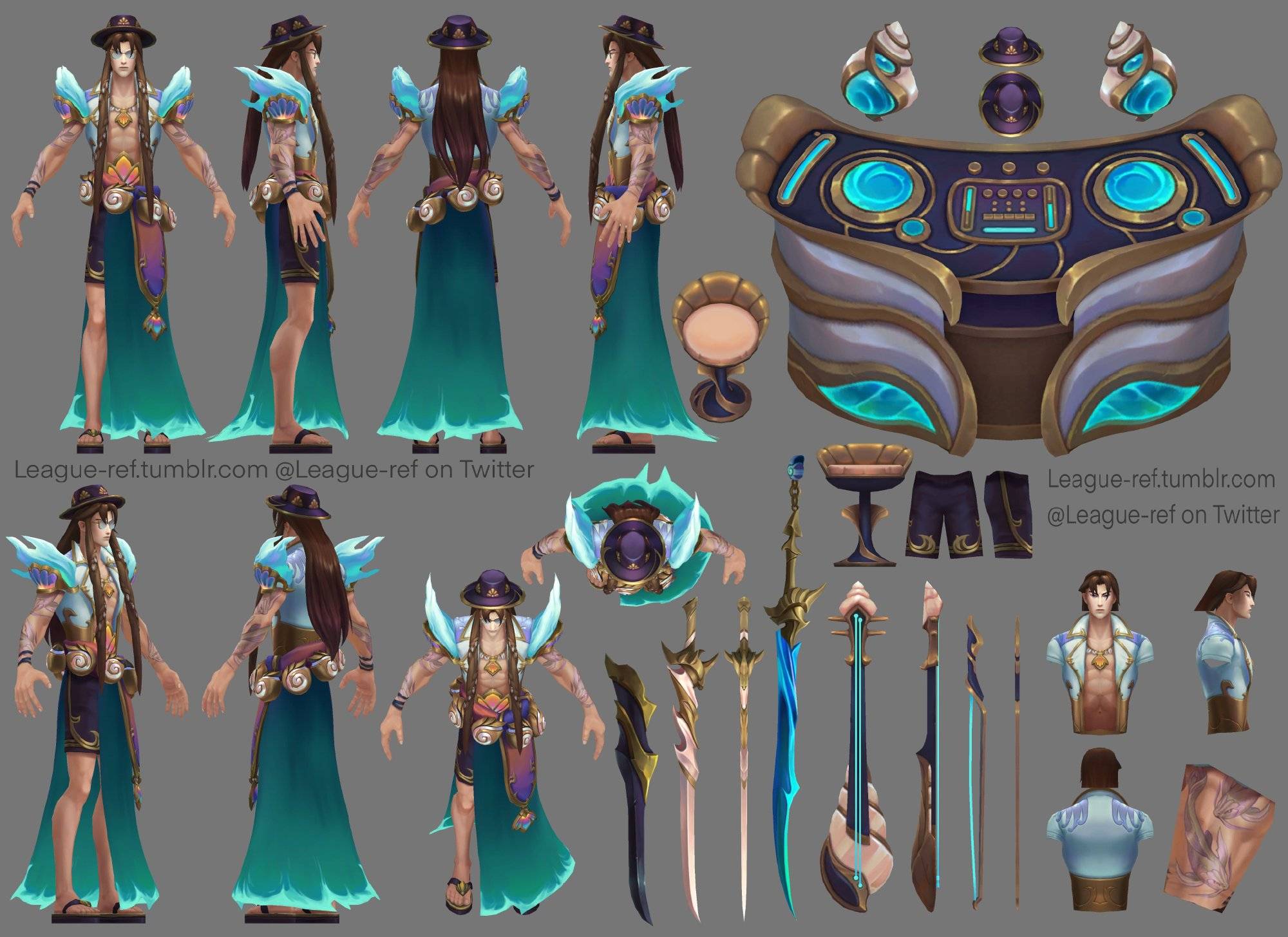 英雄联盟1211版本虚空女皇和海洋之歌系列皮肤3d模型一览