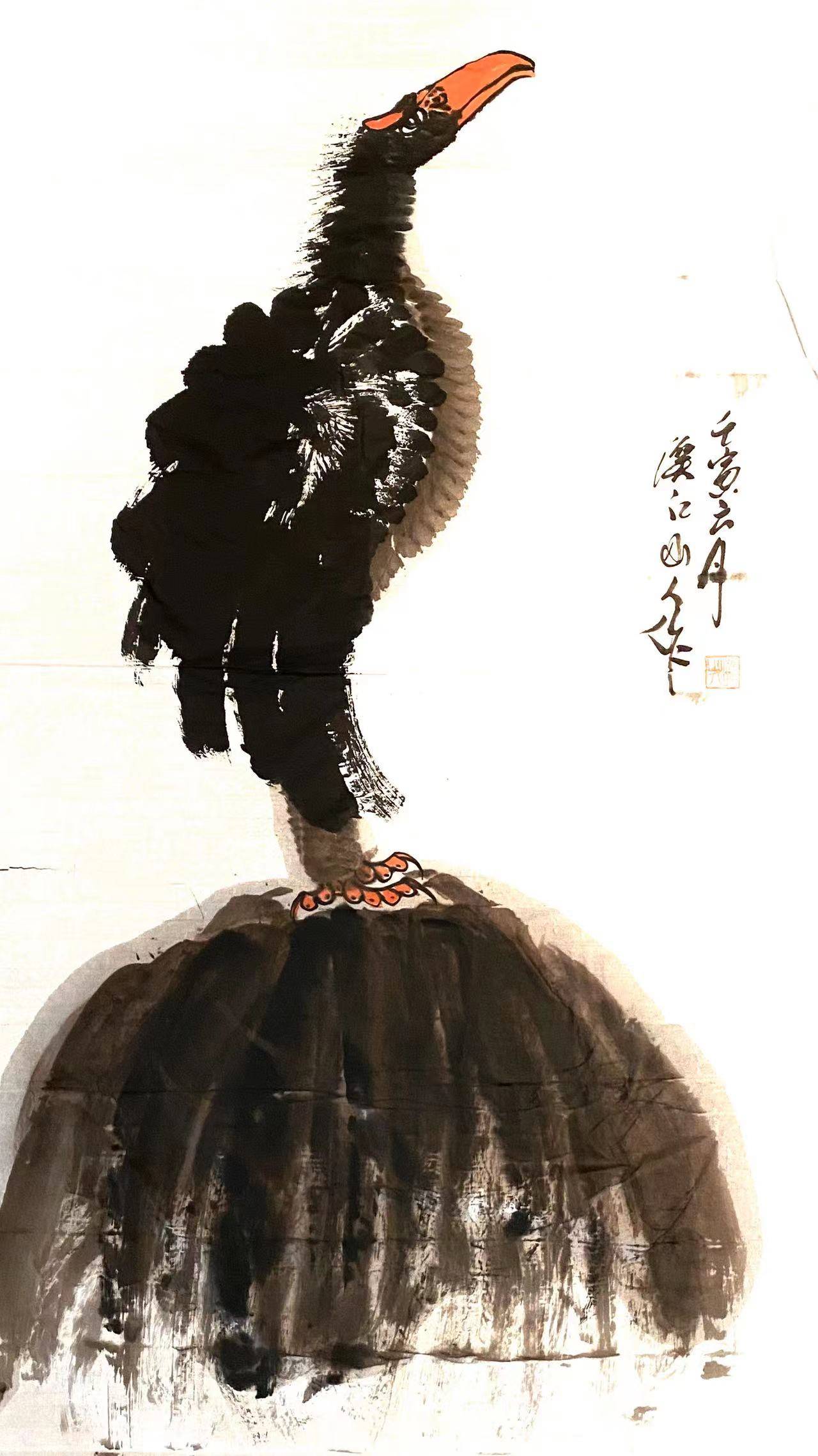 名家画鹰国画家朱祖国笔下的翰墨雄鹰